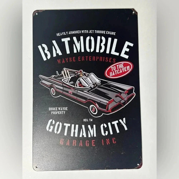 Batman - Classic 1960’s Batmobile Metal Sign -  8”w x 12”h 🦇🚙 - Picture 3 of 4